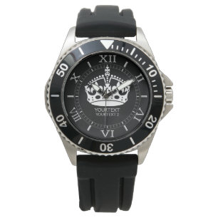 Montre Personnaliser la couronne blanche sur le noir