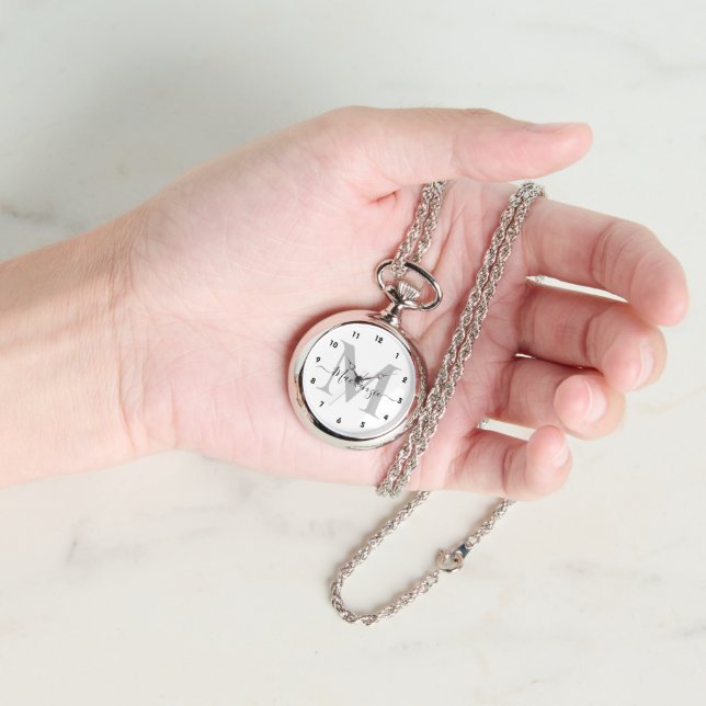 Montre Personnaliser le nom initial du monogramme enroulé (Main)