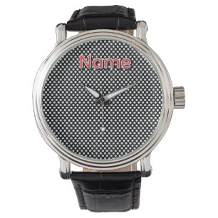 Montre Personnaliser les points noirs et blancs géo homme
