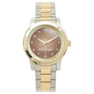 Montre Personnaliser l'or et le cuivre avec des chiffres 