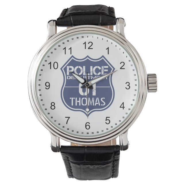 Montre Personnaliser Police Department Shield 01 - N'impo (devant)
