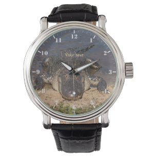 Montre Personnalisez Face à Face avec l'Alligator