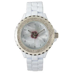 Montre pétales blancs éclatants