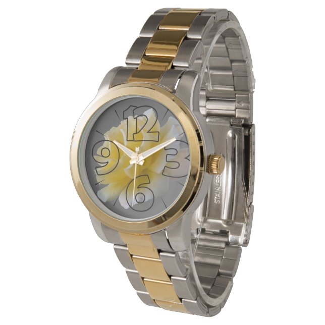 Montre Pétales de rose jaune (Incliné)
