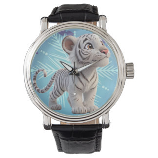 Montre Petit bracelet de tigre blanc élégant - parfait