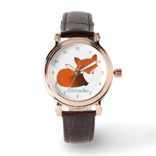 Montre Petit Fox rouge timide personnalisé