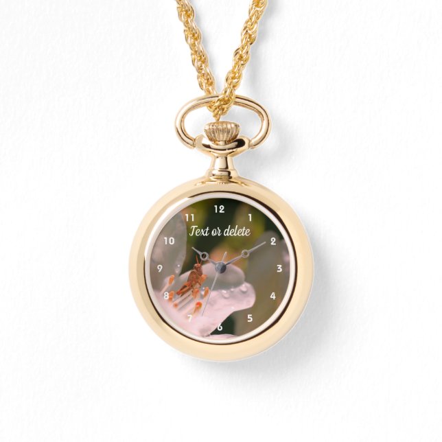 Montre Petit Grasshopper Sur Fleur Azalea Personnalisé (Recto)