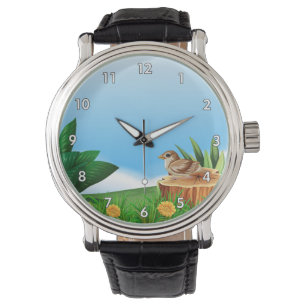 Montre Petit oiseau mignon dans un champ