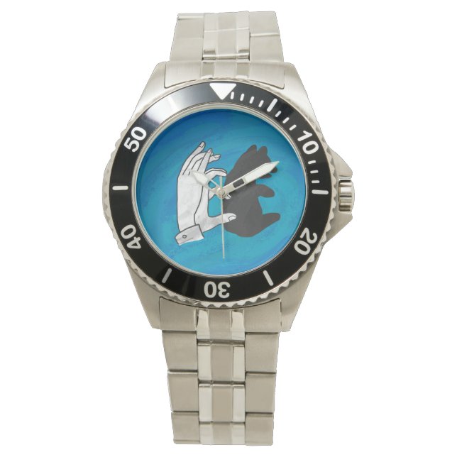 Montre Petit Ours Ombre Sur Bleu (devant)
