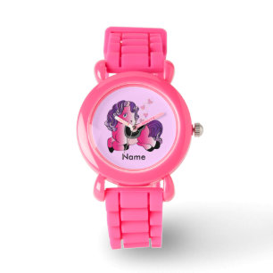 Montre Petit poney heureux mignon personnalisable de