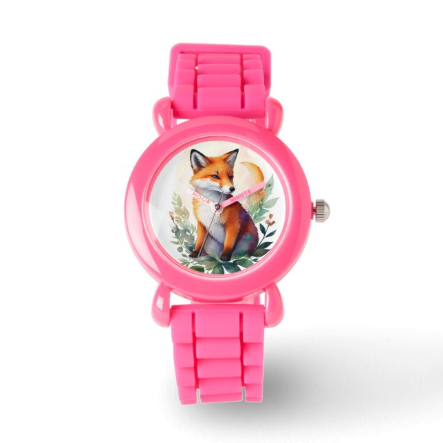 Montre Petite aquarelle de renard mignon (Recto)