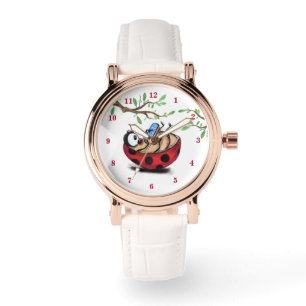 Montre Petite coccinelle heureuse avec téléphone - Dessin