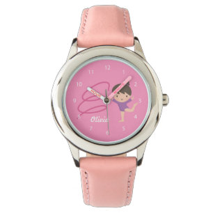Montre Petite gymnastique mignonne de fille et de ruban