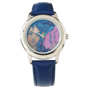 Montre Petite Sirène, Art D'Imaginaire Sous-Marin, Bleu R