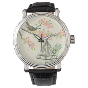 Montre Petits oiseaux étés perché sur une branche et s
