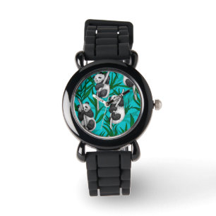 Montre Petits panda turquoise