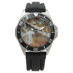 Montre Petrified Wood with Crystals