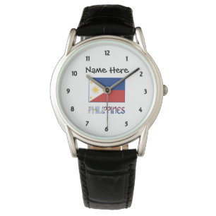 Montre Philippines et drapeau philippin personnalisés