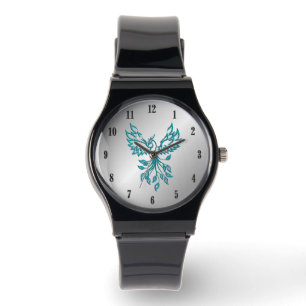Montre Phoenix Bleu turquoise se lève sur le nombre noir 