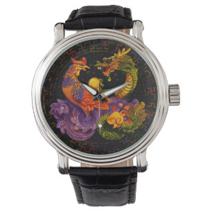 Montre Phoenix et Dragon - en couleur