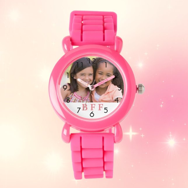 Montre Photo BFF meilleurs amis pour toujours fille rose (Créateur téléchargé)