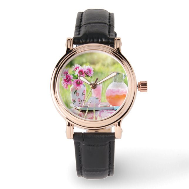 Montre Photo citronnée rose (Recto)
