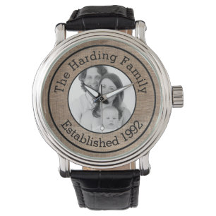 Montre Photo de famille et toile de jute faites sur