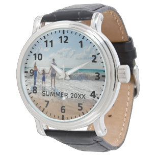 Montre Photo de famille personnalisée - période de vacanc