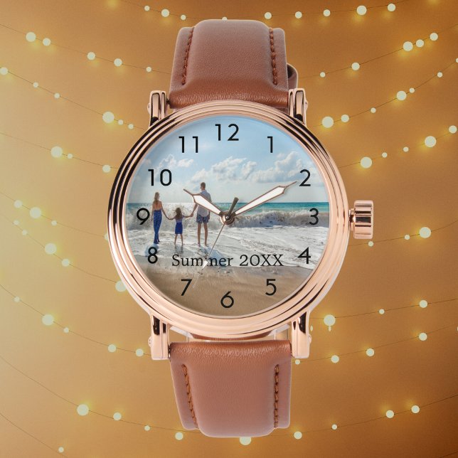 Montre Photo de famille texte personnalisé (Créateur téléchargé)