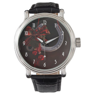 Montre Photo de fer à cheval suspendu pour Noël équestre