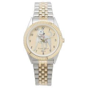 Montre photo d'origine d'un bulldog américain blanc