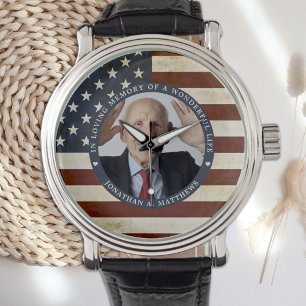 Montre Photo du drapeau américain du mémorial patriotique