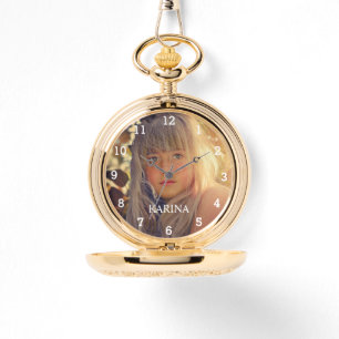 Montre Photo Enfants Nom de famille Elégant Anniversaire