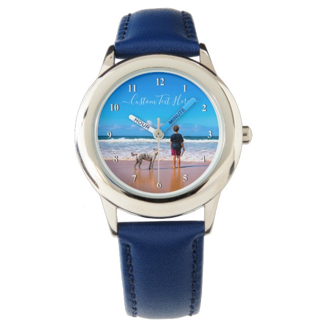 Montre Photo et texte personnalisés - Votre propre design (devant)