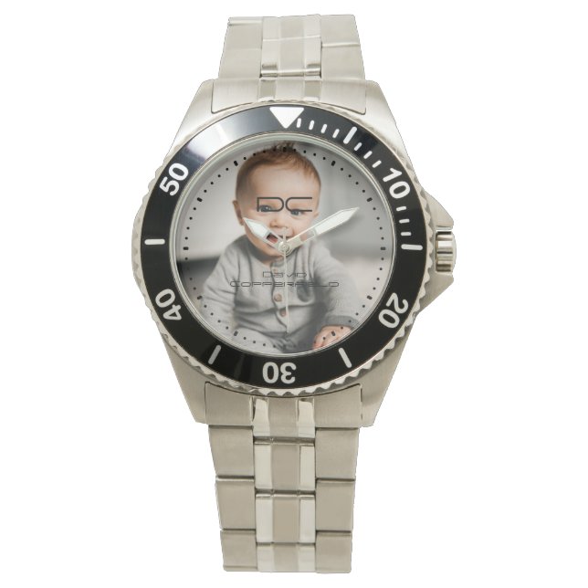 Montre Photo légère personnalisée Acier inoxydable (devant)