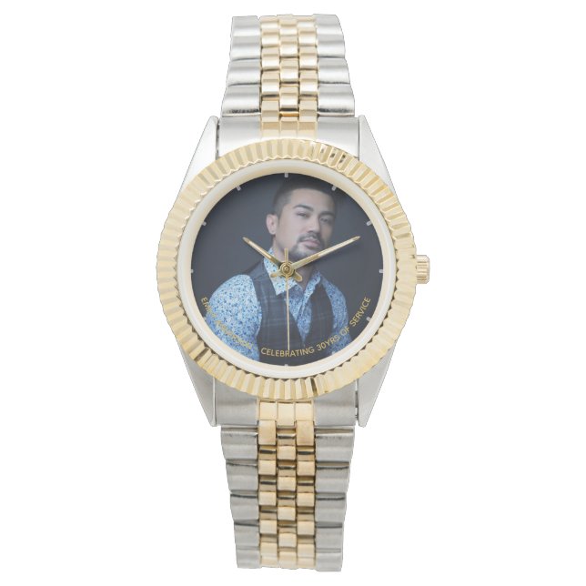 Montre PHOTO Mans RETRAITE - Nom commémoratif (devant)