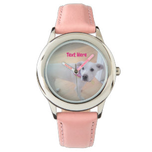 Montre Photo mignonne blanc chiot visage rose