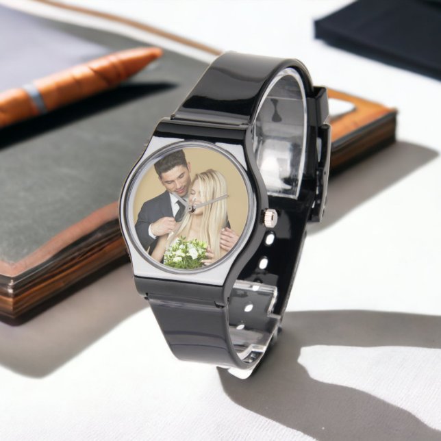 Montre Photo personnalisée (Personalized Photo and Text Photo Watch from Ricaso. Easy add your own photograph, Great photo gift)