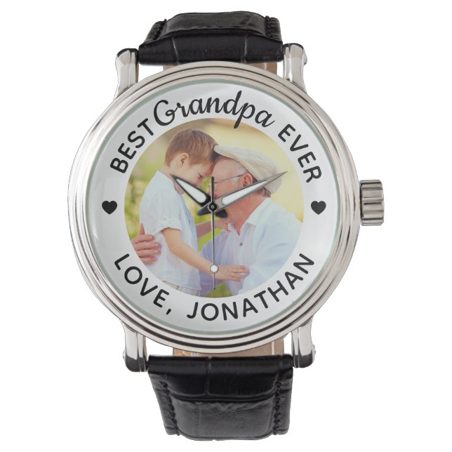 Montre Photo personnalisée du meilleur grand-père (devant)