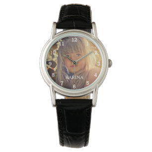 Montre Photo personnalisée Enfants Surveillance du nom de