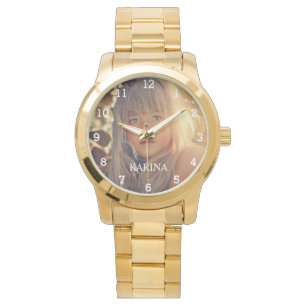 Montre Photo personnalisée Enfants Surveillance du nom de