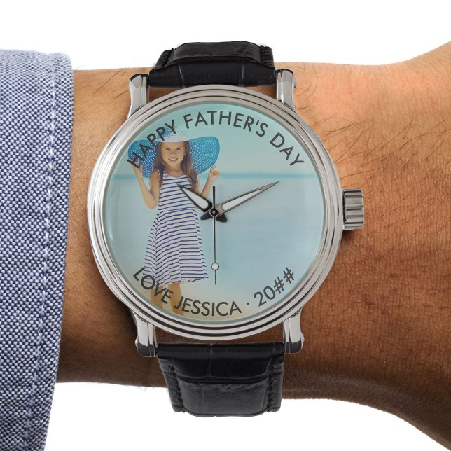 Montre Photo personnalisée et Fête des pères de voeux (Créateur téléchargé)
