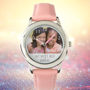 Montre Photo personnalisée fille texte meilleur ami du mo