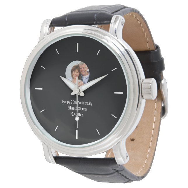 Montre photo personnalisée moderne (Incliné)