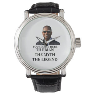 Montre Photo personnalisée nom de l'homme le mythe la lég