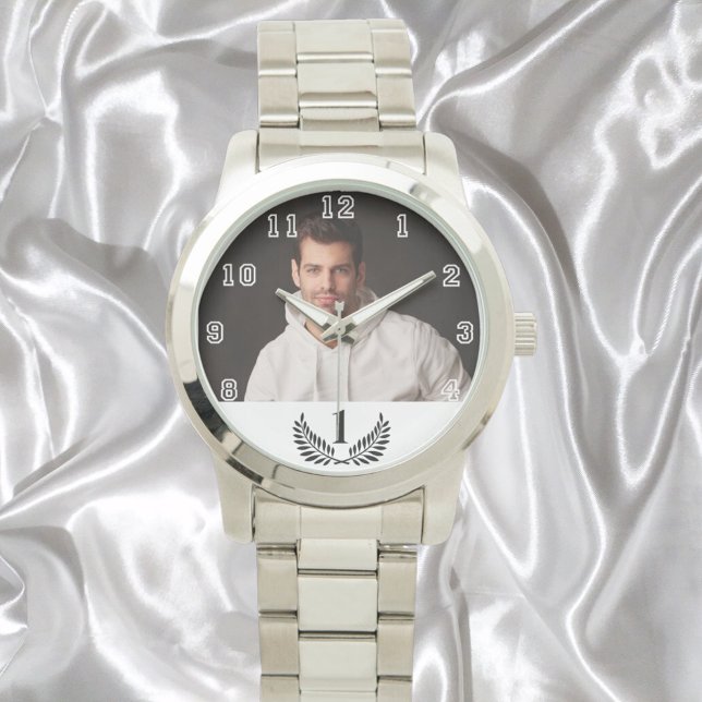 Montre Photo personnalisée numéro 1 un père (Créateur téléchargé)