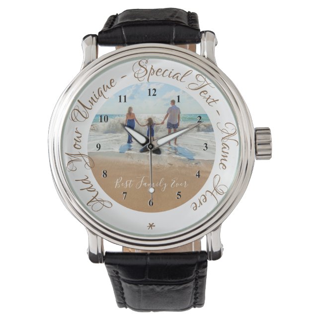 Montre Photo personnalisée Regarder Cadeau Votre famille  (devant)