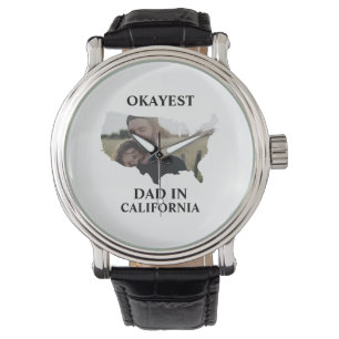 Montre Photo personnalisée USA Okayest papa Fête des père