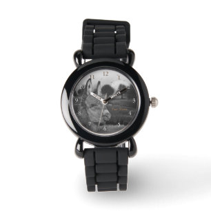 Montre photo pittoresque monochrome de l'âne mignon