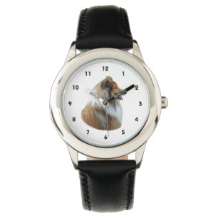 Montre Photo rugueuse de portrait de chien de colley